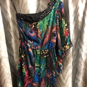 One shoulder midi dress